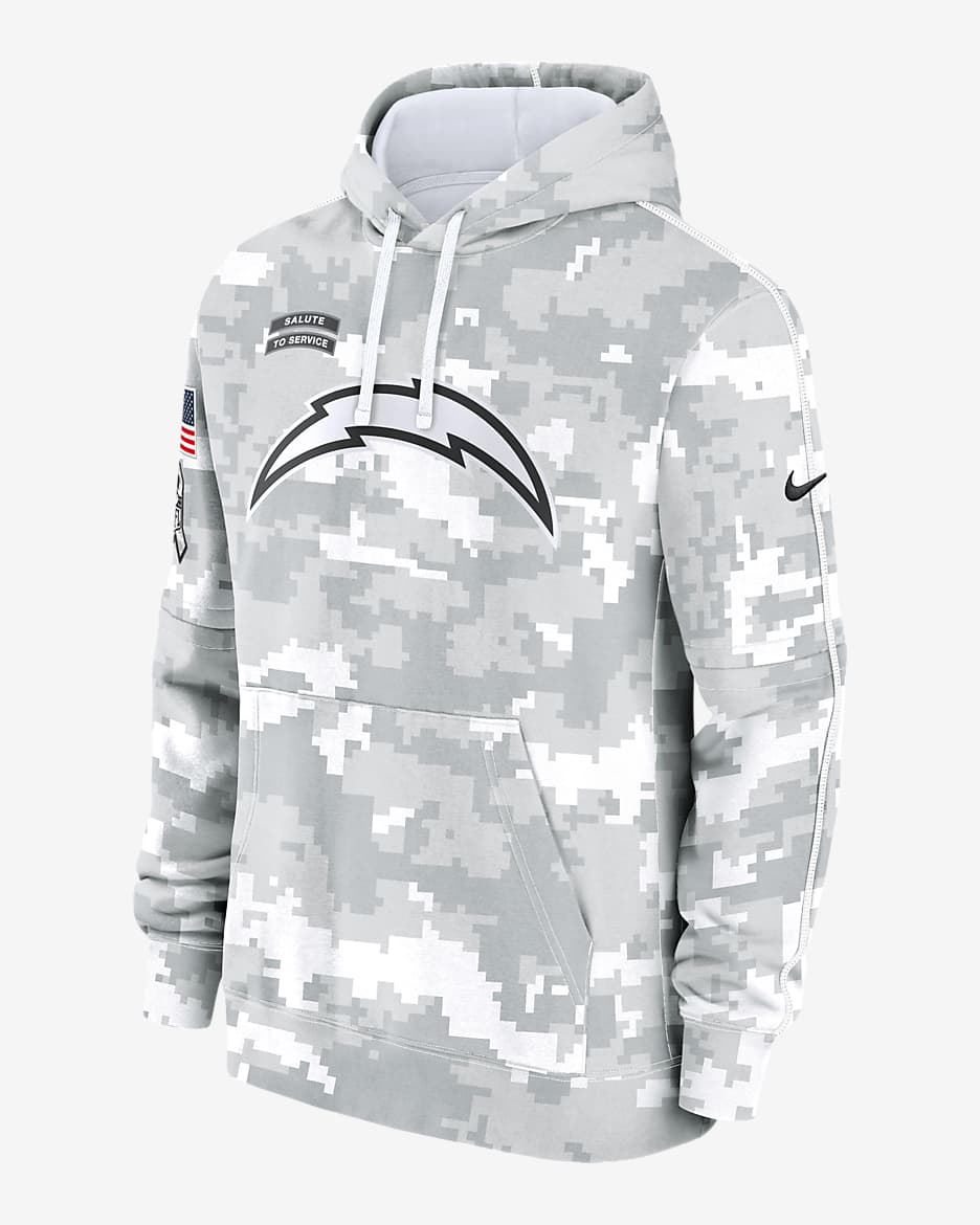 Los Angeles Chargers Salute to Service Primary Edge Club Men s Nike NFL Pullover Hoodie. Nike